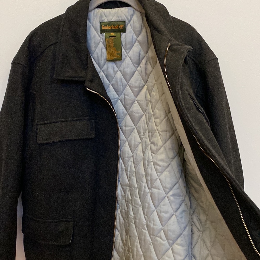 SOLD Timberland Charcoal Wool Blend Peacoat Jacket - Picture 4 of 6